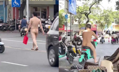 现在是流行裸奔吗？南宁一男子大街上裸奔！