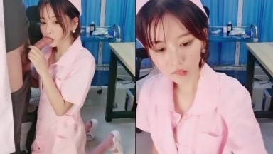 气质美女米拉剧情演绎小护士和医生，椅子上张开双腿振动棒磨蹭